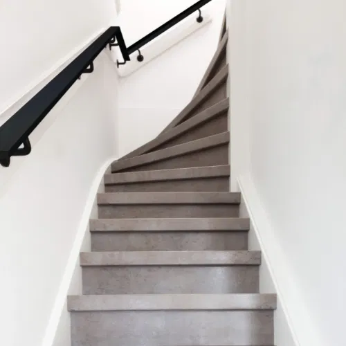 stalen trapleuning vlak zwart stalen trapleuning vlak zwart bij traprenovatie.com