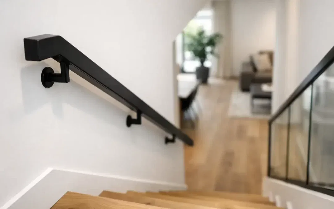 Zwarte stalen trapleuning binnen kiezen